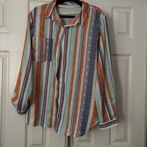 Striped Multicolor Button-Up Shirt